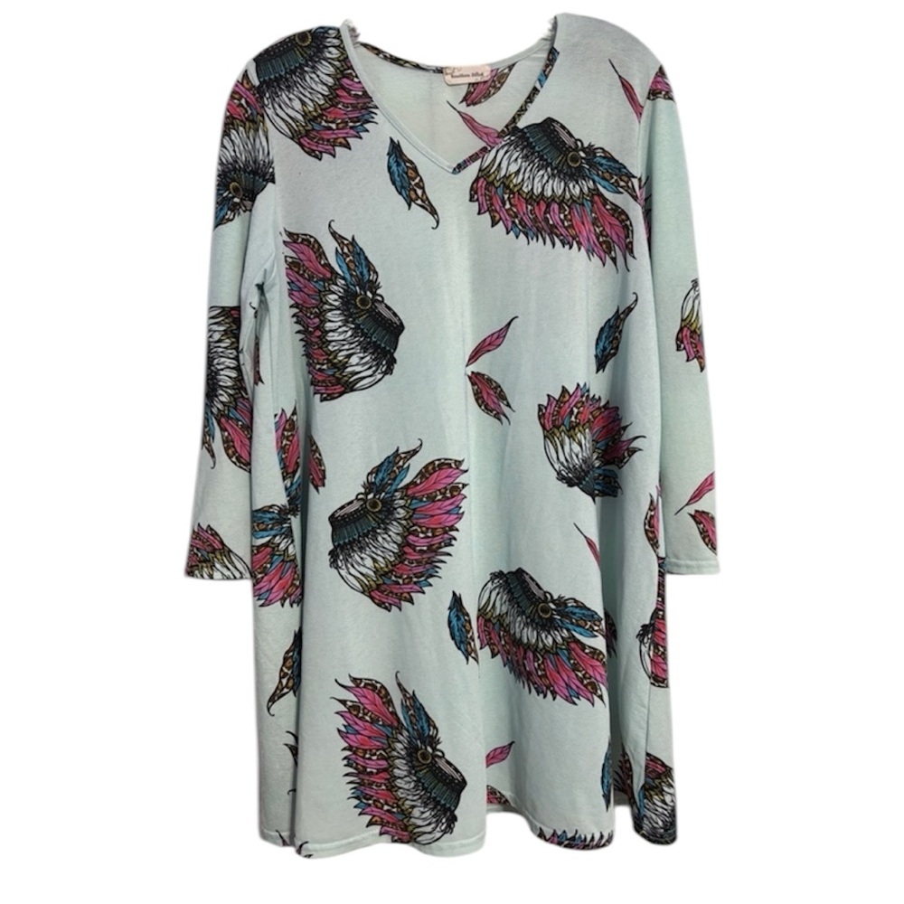 Southern Stitch Ladies Women’s Headress Light Blue Medium Blouse